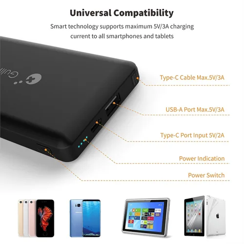 Vista 7 de GuliKit para Nintendo Switch Attached Power Bank, Battery Master, 10000mAh 5V3A Flash recargable Tech, estuche de carga de batería de reserva