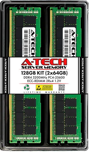 Vista 105 de A-Tech 4GB DDR4 2133MHz PC4-17000 ECC RDIMM 1Rx8 Single Rank 1.2V ECC Registered DIMM de 288 pines Módulo de actualización de memoria RAM