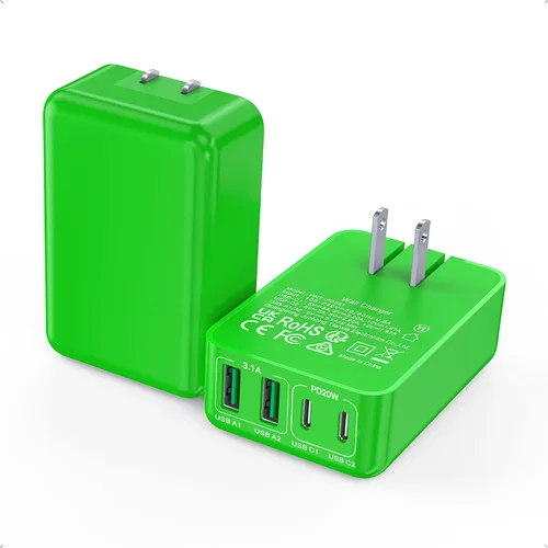 Vista 14 de [Paquete de 2] Cargador de pared plano multipuerto USB-C de 40 W, bloque