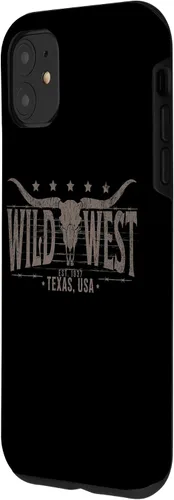 Vista 2 de Funda para iPhone 11 con diseño de calavera de toro y cuerno largo