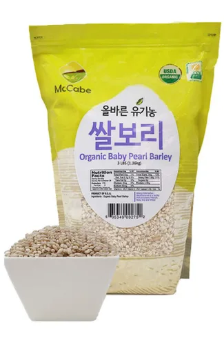 Vista 2 de McCabe Cebada perlada orgánica para bebé, grano de cebada perlada, certificado USDA y CCOF, producto de Estados Unidos, 3 libras (48 onzas)