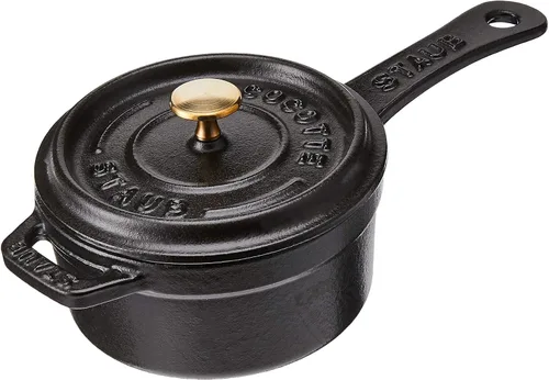 Vista 4 de Staub Mini cacerola de hierro fundido de 0.25 cuartos - Gris grafito, fabricada en Francia Gris (Graphite Gray)