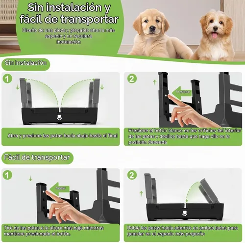 Vista 6 de Tazones elevados con alturas ajustables, soporte elevado con 2 cuencos de acero inoxidable, comedero plegable antideslizante para perros medianos