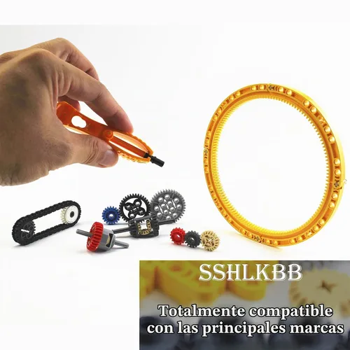 Vista 3 de 496 piezas técnicas piezas de bloques de construcción engranajes eje pin conector compatible con la marca principal juguete técnica leva engranajes