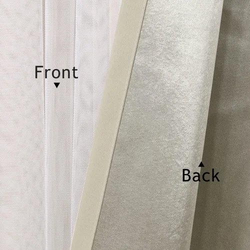 Vista 7 de BONZER Cortinas opacas con superposición transparente, mezcla y combina paneles de ventana de doble capa con aislamiento térmico para sala de estar