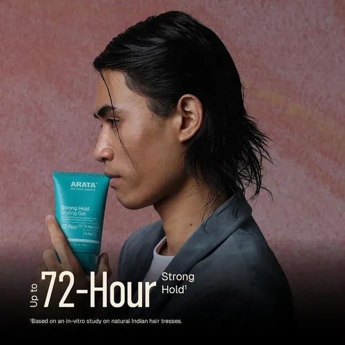 Vista 3 de Arata Gel para el cabello totalmente natural para peinar, dar forma y nutrición de estudio, aspecto húmedo de fijación fuerte para hombres