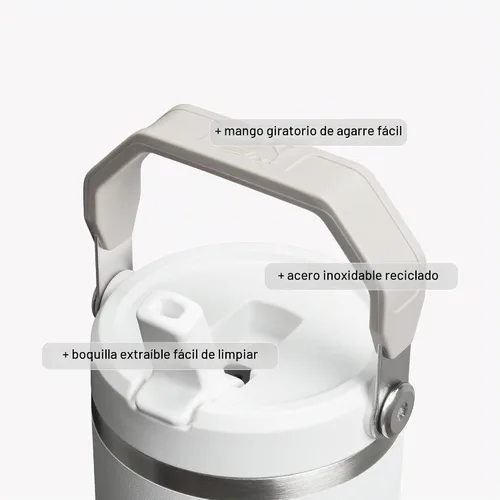 Vista 6 de STANLEY IceFlow 2.0 - Vaso con pajita, 14 onzas, color verde primavera