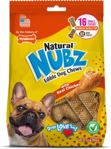 Vista 14 de Nylabone Nubz - Golosinas masticables naturales para perros pequeños, huesos masticables para perros de larga duración, hechos en los Estados