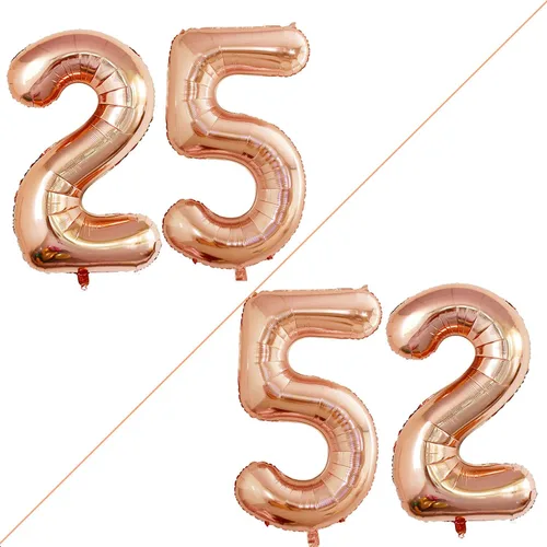 Vista 19 de Goer, conjunto de globos de papel aluminio para decoraciones de cumpleaños, globos de las letras de feliz cumpleaños y de números Oro