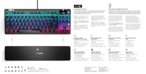 Vista 10 de SteelSeries Apex 7 TKL - Mechanical Gaming Keyboard - OLED Display - Brown Switches - American (QWERTY) Layout