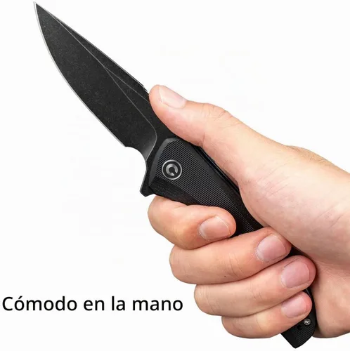 Vista 4 de CIVIVI Navaja de bolsillo plegable Baklash C801H (doble negro) Acero 9Cr18MoV, clip reversible, trazador de líneas de bloqueo, para hombres, EDC