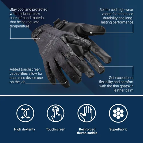 Vista 4 de HexArmor Cut-Resistant Safety Work Gloves HexBlue Series 2137 Superfabric Palma y dedos