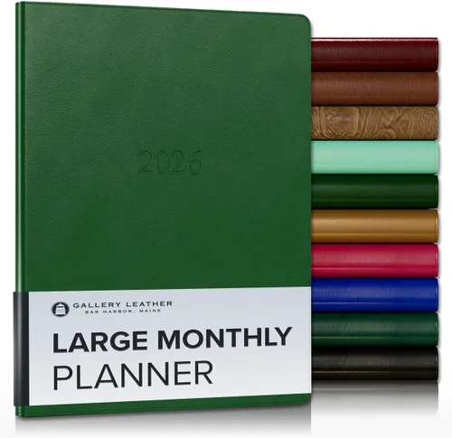 Vista 93 de Gallery Leather Agenda mensual grande 2026-2027 Acadia Navy Acadia Marina