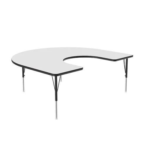 Vista 16 de Correll - Tabla rectangular de 24 x 60 pulgadas, tabla de actividades, altura ajustable, laminado de alta presión blanco duradero, muebles