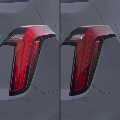 Vista 8 de Tinte de humo de vinilo precortado para Cadillac CT4 2020-2023 (20% humo oscuro, 1. luz trasera)