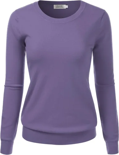 Vista 8 de Suéter Pullover de Punto Suave Premium para Mujer con Cuello Redondo y Manga Larga (S-XXL)