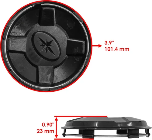 Vista 2 de Caltric Tapacubos para rueda delantera trasera izquierda y derecha compatible con Polaris Scrambler XP 1000 2014 2015 2016-2023