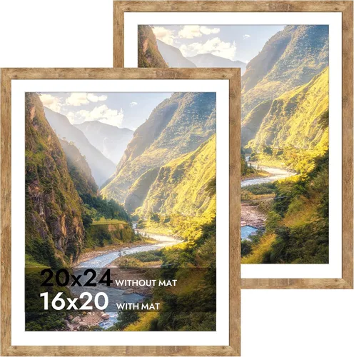 Vista 123 de iRahmen - Juego de 2 marcos de fotos de 4 x 6, marco de madera negro con cristal de alta definición, para mostrar fotografías de 3.5 x 5