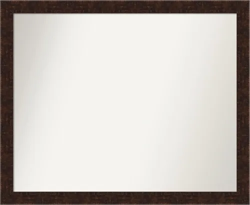 Vista 42 de Amanti Art Espejo de baño de bronce para sobre fregadero, 24 x 24 pulgadas, espejo de tocador cuadrado estrecho de bronce Manhattan, marco de madera