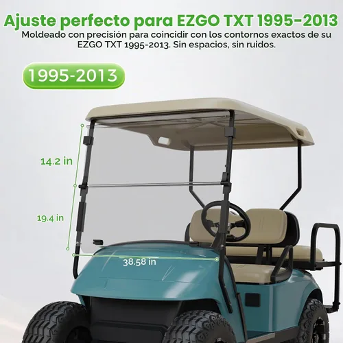 Vista 4 de 10L0L Golf Cart Windshield for EZGO TXT Gas and Electric 1995-up,5MM Transparente