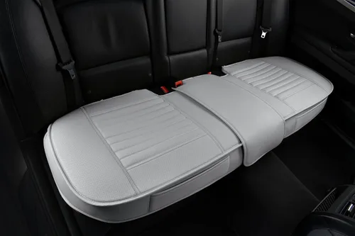 Vista 13 de Cubiertas para asiento trasero Sunny color, cojines para asiento trasero, protector de banco automático con piel de PU transpirable y fondo Beige