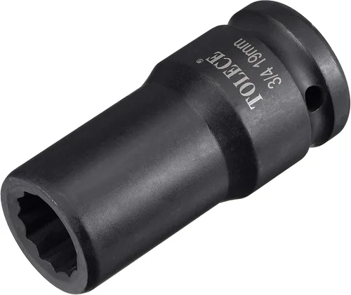 Vista 9 de uxcell Enchufe de impacto profundo de 0.669 in y 12 puntos de 3/4 pulgadas, acero CR-MO 3.071 in de longitud, tamaños métricos