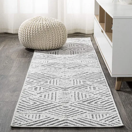 Vista 7 de Eyely HBS103B-28 South Beach Jordan - Alfombra de pasillo geométrica Art Deco para interiores y exteriores, estilo bohemio, casual, dormitorio