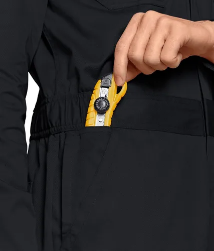 Vista 5 de CQR - Overol para hombre con manga corta, cremallera frontal, múltiples bolsillos, resistente a las manchas y a las arrugas
