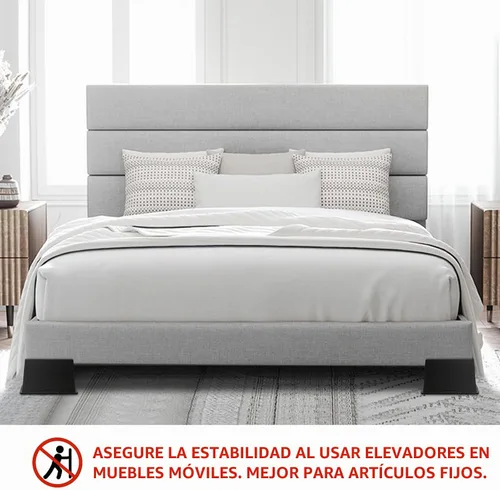 Vista 3 de Elevadores de cama de 4 pulgadas, resistentes, de gran tamaño, paquete de 4 Negro-4 Pack
