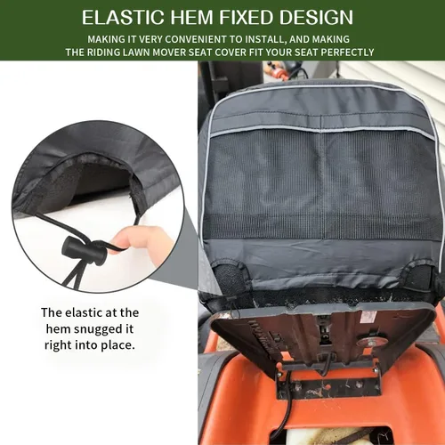 Vista 5 de Funda de asiento para cortacésped, funda de asiento de tractor Oxford de poliéster resistente con superficie acolchada de cojín, compatible