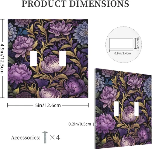 Vista 207 de Decorative Outlet Covers Blue Background White Cat Daisy Floral 2-Gang 1-Gang Wall Plate Single Toggle/Rocker Farmhouse Style Light Switch Covers