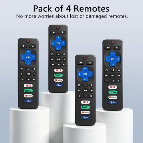 Vista 6 de (Pack of 4) for Roku-TV-Remote-Control-Replacement, Universal Remote for TCL/Onn/Hisense/Sharp/Philips Roku Smart TVs