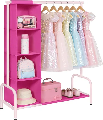 Vista 11 de Univivi Perchero para Ropa de Niños con Organizador Colgante, Almacenamiento de Vestidor Infantil para Colgar Ropa, Armario Guardarropa para Niños