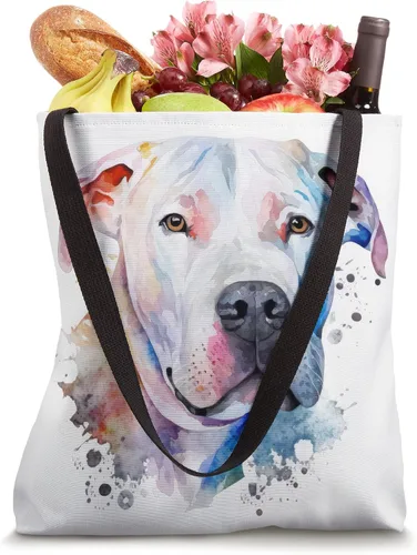 Vista 4 de Dogo Argentino Dog Colorful Watercolor Dog Tote Bag