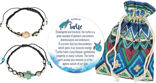 Vista 4 de SPUNKYsoul Juego de pulsera de tortuga para parejas de mejor amigo (o tobillera) colección
