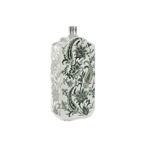 Vista 2 de Jarrón Home ESPRIT Blanco Verde Porcelana Hoja de planta 21 x 10 x 48 cm