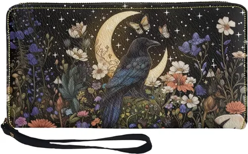 Vista 36 de Coldinair Cartera de piel sintética con cierre de cremallera para mujer, con bloqueo RFID, monedero para teléfono con correa para viaje, Añade tu