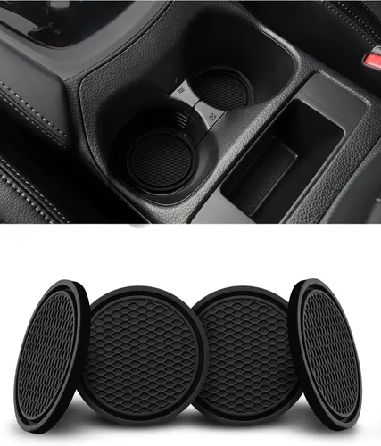 Vista 14 de 4 paquetes de posavasos para coche, portavasos universales con bandera americana de silicona antideslizante, accesorios para el interior del coche