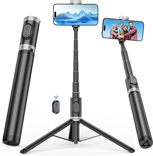Vista 10 de Trípode Magnético para iPhone, Palo de Selfie Portátil Trípode para Teléfono con Control Remoto, Soporte de Cuatro Patas para Teléfono Celular
