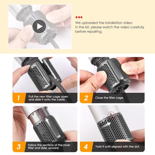 Vista 5 de Filtro magnético para secador de pelo compatible con el secador de pelo Gris metálico