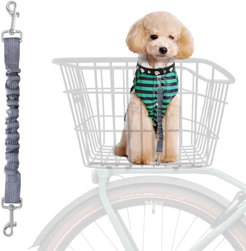 Vista 9 de Cinturón de seguridad para perro para cesta de bicicleta, correa de Dispositivo único de bloqueo rápido que se adapta a la mayoría de canastas