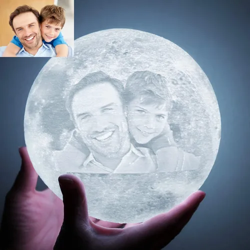 Vista 9 de K KENON Lámpara de luna 3D grabada para esposa, impresión 3D personalizada de 5.9 pulgadas, regalo de luz lunar para esposa, regalo de Navidad