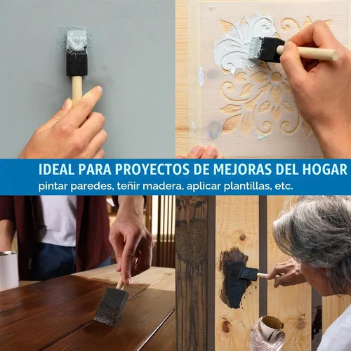Vista 6 de US Art Supply - Juego de pinceles de pintura de espuma de 1 pulgada con mango de madera (paquete de valor de 25) - Ligeros, duraderos e ideales