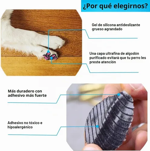 Vista 2 de Protector de patas de perro, almohadillas de tracción antideslizante, asistente de paseo para perros mayores, calcomanías de pie para suelos
