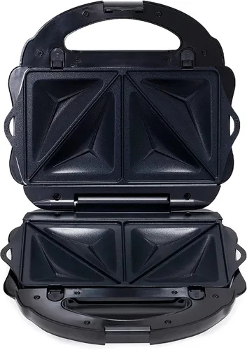 Vista 5 de Amazon Basics Wafflera, Sandwichera y Parrilla 3 en 1 Negra, 700W
