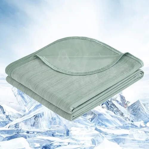 Vista 27 de OIGAE Manta refrescante para personas que duermen con calor – Manta fría de verano suave y ligera para sudores nocturnos, perfecta para cama, sofá