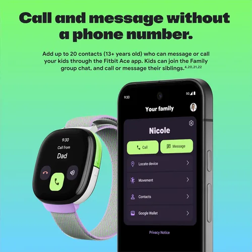 Vista 16 de Fitbit Google Ace LTE - Reloj inteligente para niños con llamadas, mensajes, GPS y juegos basados en actividades, se requiere plan de datos Ace Pass