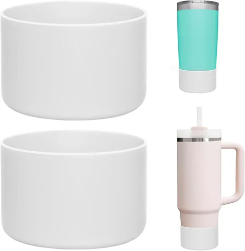 Vista 21 de 2 Pcs Silicone Boot Protector for YETI Rambler 20/30oz, 10oz Tumbler Silicone Sleeve for Stanley Quencher 14/20/30oz , Anti-Slip, Anti-Scratches