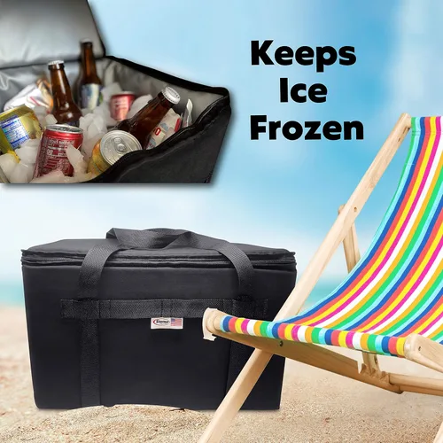 Vista 3 de Sterno Trunk Buddy Organizador aislado a prueba de fugas, bolsa de alimentos fríos y calientes para comestibles, bebidas y más, exterior de tela