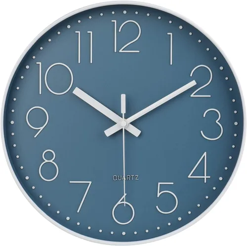 Vista 10 de jomparis Reloj de pared negro de 10 pulgadas, funciona con pilas, reloj de pared silencioso y sin tictac, reloj clásico para el hogar, oficina